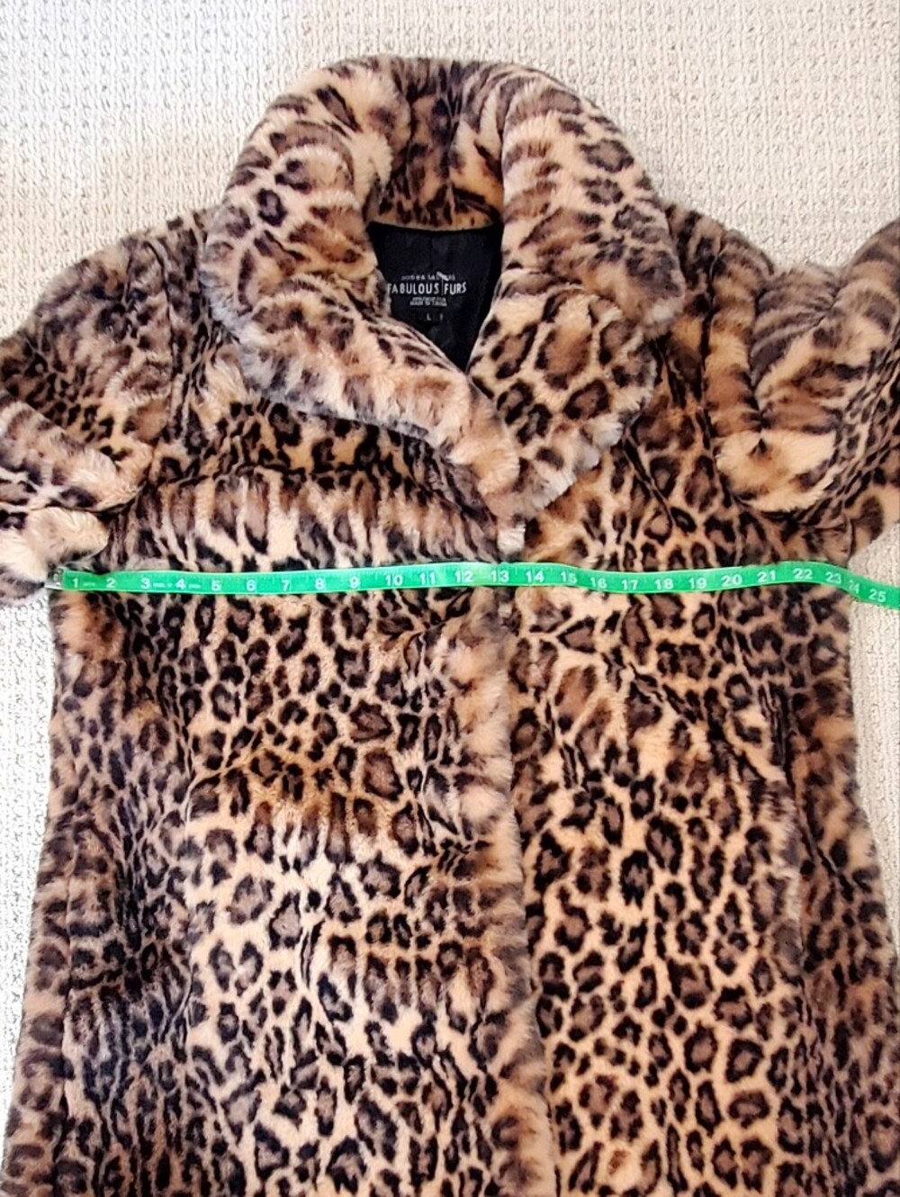 Donna Salyers Fabulous Furs, Leopard Faux Fur Le Mink Jacket Coat Large LIKE NEW - Picture 12 of 14